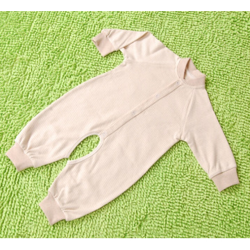 Algodão orgânico mangas compridas Baby Romper